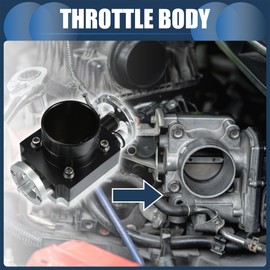 INFINAUTO Throttle Body Assembly, 65mm Car Throttle Body Actuator Aluminum Alloy Silver Tone Black, 1 Pcs