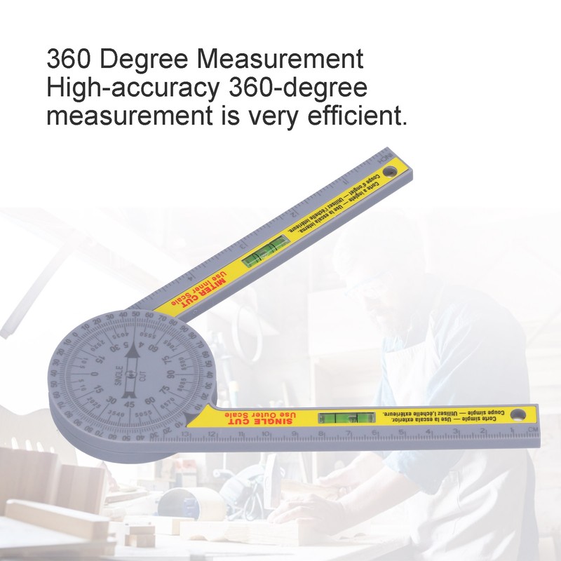 Miter Saw Protractor ABS Angle Measurement Finder Gauge 360 Degree