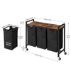 HOOBRO Laundry Sorter 3 Section, Laundry Hamper with Wheels, 3
