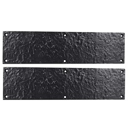 SKANDH Iron Black Powder Coated 11.5" X 3" Inch Push Plate for Door, Pack of 2