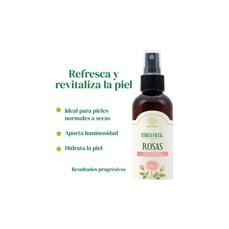 Tónico Facial Rosas Hidratante Y Refrescante Piel 120ml Todo Tipo