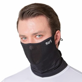 SUIGOLF KOREA UV Sun Protection Balaclava Half Face Mask - For Hiking, Running, Cycling & Outdoor Sports (Type B) (US, Alpha, Large, B-6 Black)