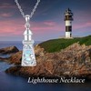 AXOMY Lighthouse Necklace 925 Sterling Silver Lighthouse Moonstone Pendant Lighthouse