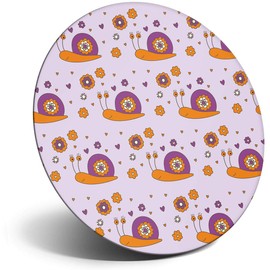 Destination Vinyl ltd Magnet for Refrigerator, Fridge - Pretty Cute Purple Snails Insects Animal for Office, Cabinet and Whiteboard, Magnetic Stickers, 8441