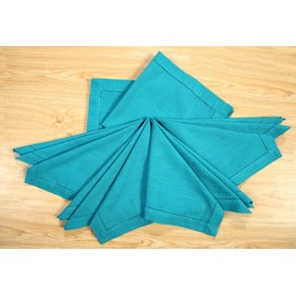 Gfi linen clubs Cloth Napkins Set of 6, 18x18 Inches Napkins Cloth Washable, Soft, Durable, Absorbent, Cotton .Table Dinner Napkins Cloth for Hotel, Lunch, Restaurant, Wedding Events, Parties -Teal