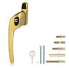 XFORT Cranked Locking Window Handle Installation Kit in Polished Brass,