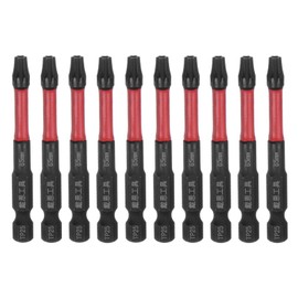 HARFINGTON 10pcs Impact Tough Torx Drill Bit T25 2.6" Length 1/4" Hex Shank S2 Steel Magnetic Insert Star 6 Point Head Screwdriver Bits