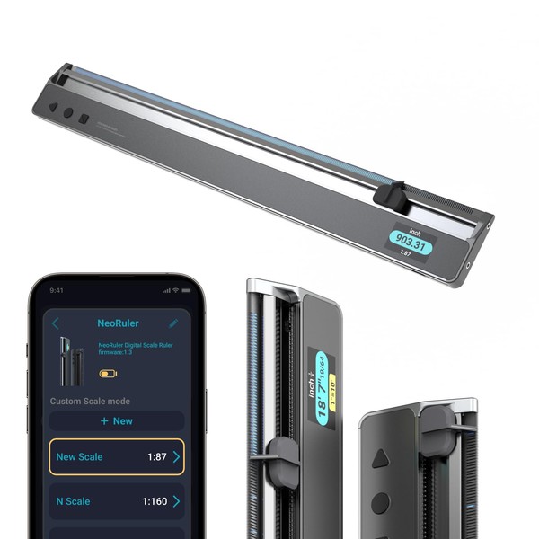 HOZO NeoRuler Digital Scale Ruler, 12 inch Smart Scale Ruler