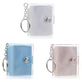 KDSSYFT Mini Photo Album 3 Pack Portable Small Lightweight Photo Storage for Students Couples Gift Teacher Day Graduation Gift (Pink+Blue+White)