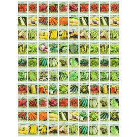 100 Assorted Heirloom Vegetable Seeds 100% Non-GMO (100, Deluxe Assorted Vegetable Seeds)