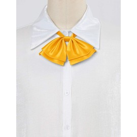 Allegra K School Ribbon, Ribbon Tie, Uniform Ribbon, Bowtie, Bowtie, Adjustable, Plain, Girls, gold