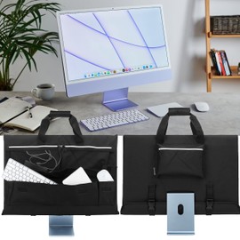 KISLANE Travel Carrying Case for 24'' iMac Desktop Computer, Protective Storage Bag for iMac Monitor Dust Cover with Carry Handle for 24 inch iMac Screen and Accessories (Black)