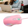 Wired Mouse Pink Ergonomic Design RGB Backlit Motion Detection 5.9ft