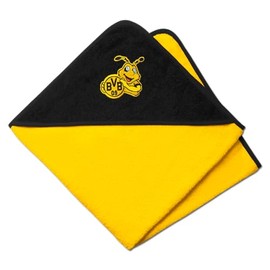 BVB Kapuzentuch Emma, Babyhandtuch 75 x 75 cm, Schwarz-Gelb, 100% Baumwolle