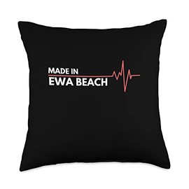 Made In Ewa Beach Hawaii Co. Inc. Born in EWA Beach Hawaii Birth City Throw Pillow, 18x18, Multicolor