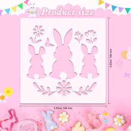 HOWAF 20 Easter Stencils, Easter Egg Stencils Bunny Templates Reusable Plastic Craft Templates Easter Window Templates Glass for DIY