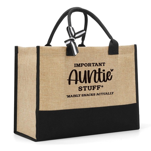 XHK Important Auntie stuff Tote Bag, Auntie Gifts Christmas Birthday