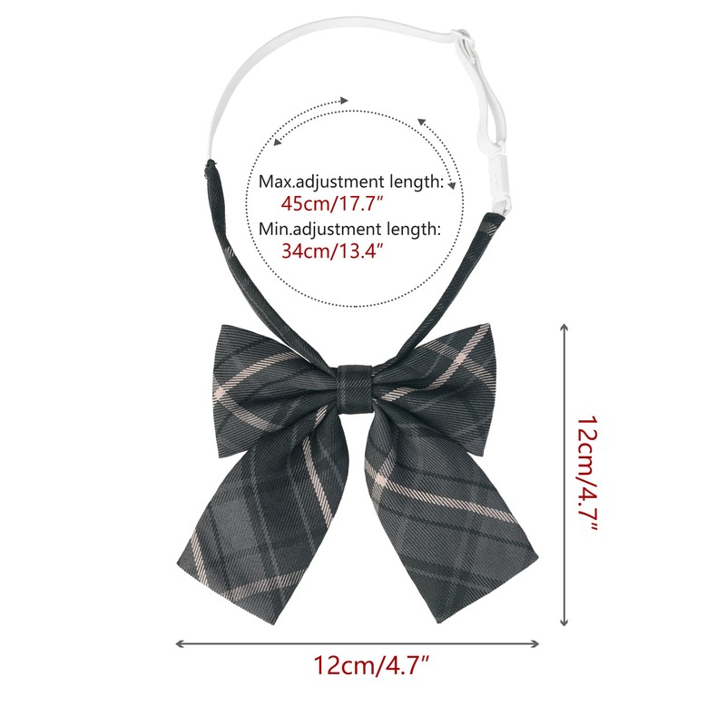 [Elerevyo] Women's Plaid Cotton Pre-tied Funny Bow Tie for Party