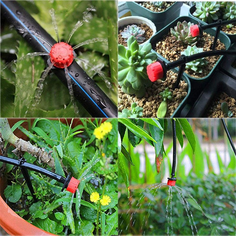 Kalolary 200Pcs 1/4Inch Adjustable Micro Drip Irrigation System Watering Sprinklers