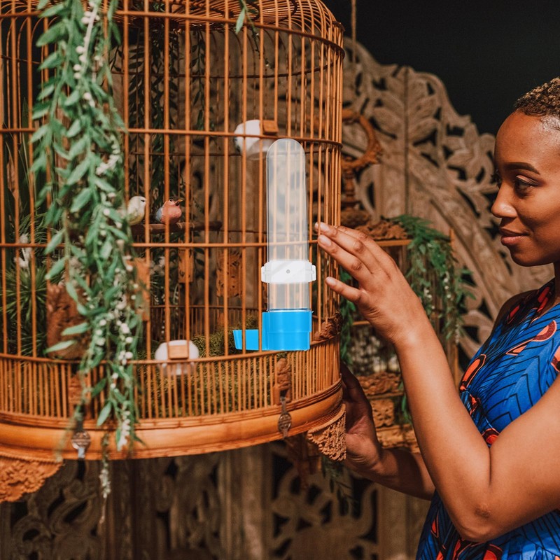 TEHAUX Automatic Bird Water Dispenser, Bird Drinker Cage Feeders Parrot