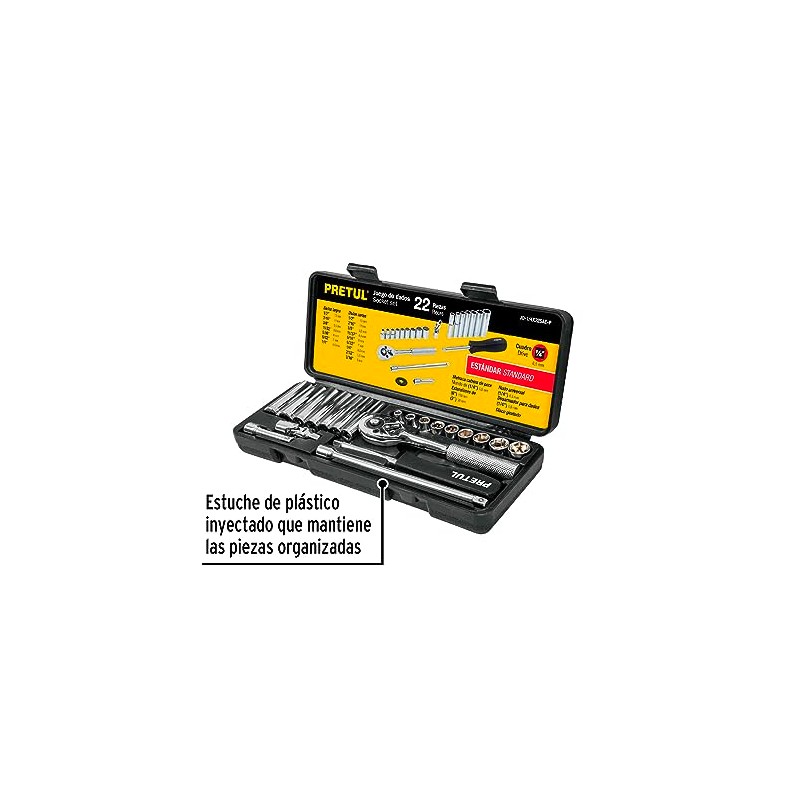 Pretul JD-1/4X22SAE-P, Juego de autoclé de 22 piezas, std, 1/4"