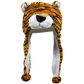 Bioterti Plush Fun Animal Hats One Size Cap Polyester With Fleece Lining (Tiger Brown)