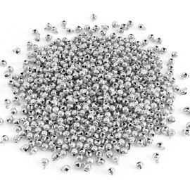 1/4 Inch Jingle Bells Small Bell Mini Bells, Tiny Crafts Bells, DIY for Christmas Home Making Ornaments Wreath Pet Decorations Bracelet Anklets Necklace Knitting Jewelry Making 120 Pcs, Silver