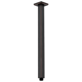 Clovermap Shower Arm with Flange, Wall Mounted 16 Inch Extender Tube for Bathroom Rainfall Shower Head, Square 304 Stainless Steel Shower Pipe Arm Extension (Oil Rubbed Bronze)