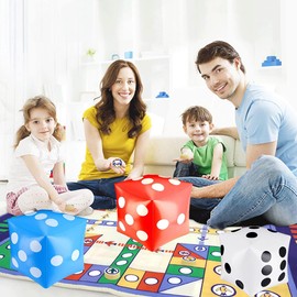 3 Pcs Jumbo Inflatable Giant Dice for Indoor and Outdoor Broad Game, Ludo and Pool Party(White, Blue, Red)