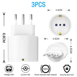 Adapter Italy Socket 3 Pieces Travel Adapter Italy Socket Adapter Italy Travel Plug Italy Adapter Italy Adapter Socket Italy Europe / Germany to Italy Travel Plug