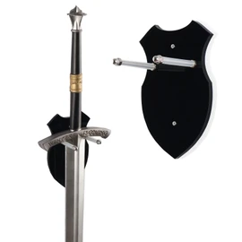 Sword wall mount sword stand wall hook display hanger wall mount for sword dagger axe keyblade no sword-vertical display (Black 1 set)