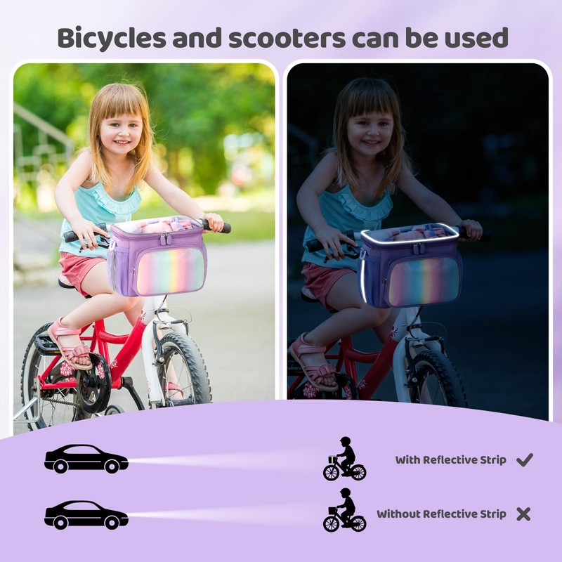 Cestino da bicicletta per bambini, borsa da manubrio per telaio,