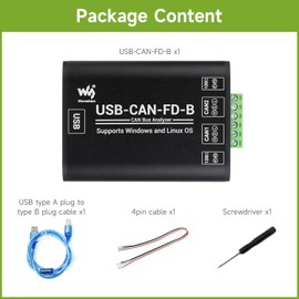 Waveshare Industrial Grade CAN/CAN FD Bus Data Analyzer, USB to CAN FD Adapter, CAN/CAN FD Bus Communication Interface Card, CAN/CAN FD Protocol Data Analyzer, Support Windows and Linux
