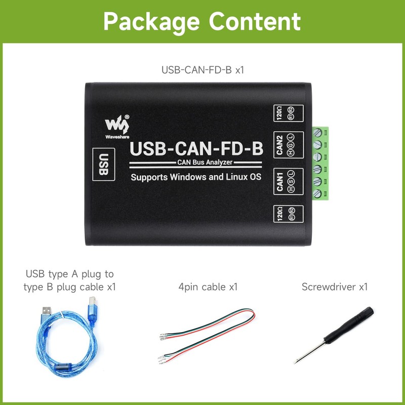 Waveshare Industrial Grade CAN/CAN FD Bus Data Analyzer, USB to