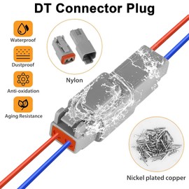 YQQZQ 48Pcs Connector with Deutsch,6 Kits Waterproof Electrical Wire Connector with Stamped Contacts And Seal Plug for 2 Pin Car, Truck, Motorcycle, Off-Road Vehicles, And Marine