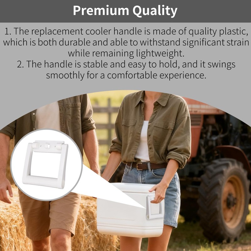 Fukaisu 2pcs Plastic Cooler Handle Replacement for 25-72 QT Coolers,