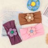 DRESHOW 3 Pack Girls Flower Headbands Stretchy Nylon Headbands Handmade