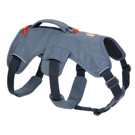 RUFFWEAR Web Master Dog Harness, Padded, Multi-use, Anti-escape Dog Harness with lifting Handle for Everyday Adventures, 2 Lead Attachments, Size: Medium (69-81cm), Slate Blue