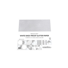 Ecological Fibers Premium Kraft Shed-Proof Glitter Paper, 12" x 12", White, Pack of 10