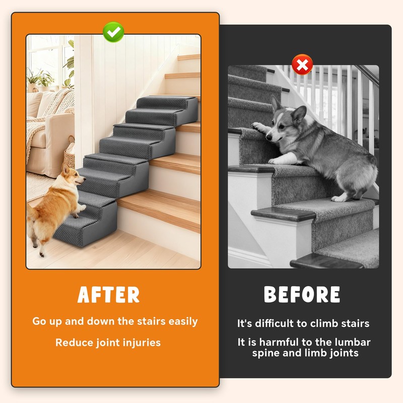ROYALAY 4 Pack Dog Ramp for Stairs, Interlocking Dog Stairs
