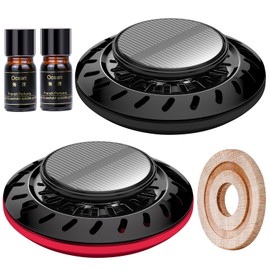 KOMMI New UFO Car Air Freshener, Solar Powered Auto Rotary, Quiet Car Aroma Diffuser, Ideal for Car Home Office Aromatherapy Oil Supplement(Ocean)