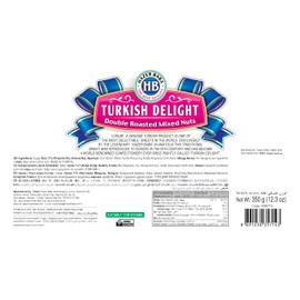 Hazer Baba Premium Turkish Delight Candy with Double Roasted Pistachio, Almond & Hazelnut, %17 Nuts, Gourmet Snack Box, Traditional, Vegan, Lokum, Loukumi, Delicias Turcas, Halal, Kosher, 12.3oz (350g)