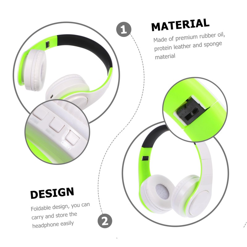 LABRIMP Over Ear Wireless Headset with Noise Cancelling Foldable Design