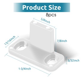 8 Pcs Sliding Closet Door Floor Guide White Sliding Barn Door Floor Bottom Guides Floor Mounted Closet Track Floor Guide for Bypass Doors Pocket Doors with Screws