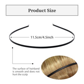 Lawie 30 Pack Bulk 3 MM Black Plain Blank Hard Skinny Thin Metal Headbands Base Wire Hair Bands Clasps Tiara Headband DIY Crafting Hair Accessories for Women