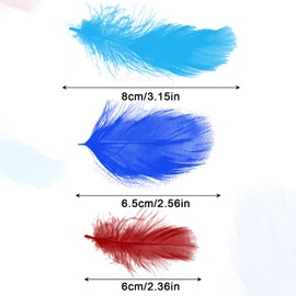 EUPSIIU 400 Pieces Feathers for Crafts, Colorful Feathers, Color Feather Fantasy Ornament, Carnival Decorations, Natural Goose Feathers, for DIY Hats Party Deco Cosply Dream Catchers Mask (Colorful)