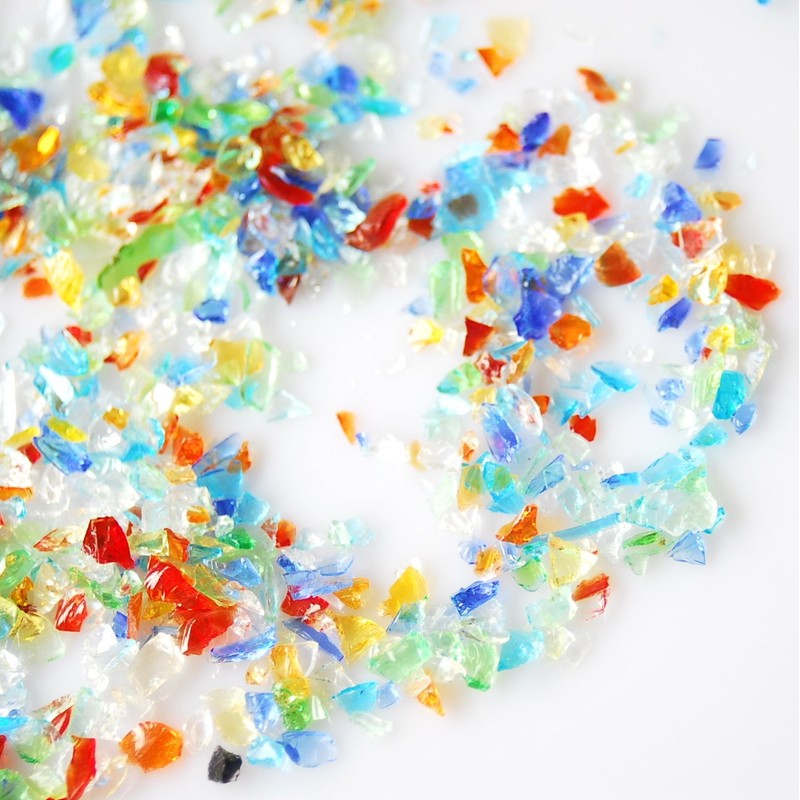 琉球ガラス カレット 【小サイズ】 30g ミックスカラー レジン封入 パーツ かけら