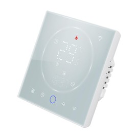 Pomya Programmable Smart Home Thermostat, Power Off Protection Smart Thermostat Voice Control for Office (White)