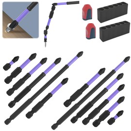 Strong Magnetic Durability Screwdriver Drill Bit Set, 2025 Anti-Slip Anti-Shock Screwdriver Sets for Home DIY & professionals, Electric Precision Screwdriver Set (Purple, Magnetic Red Coil, 12)