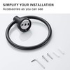 MARMOLUX ACC Towel Holders for Bathrooms Black Hand Towel Ring